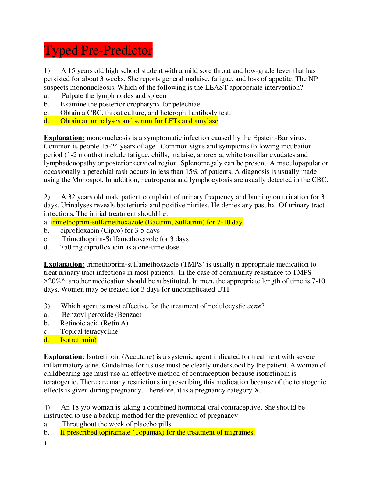 Preview image for NSG6440/NSG 6440 Predictor Test Questions And Answers Graded A